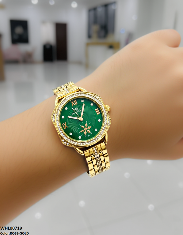 WHL00719 HWR Round Rhinestone Women's Watch - WHL