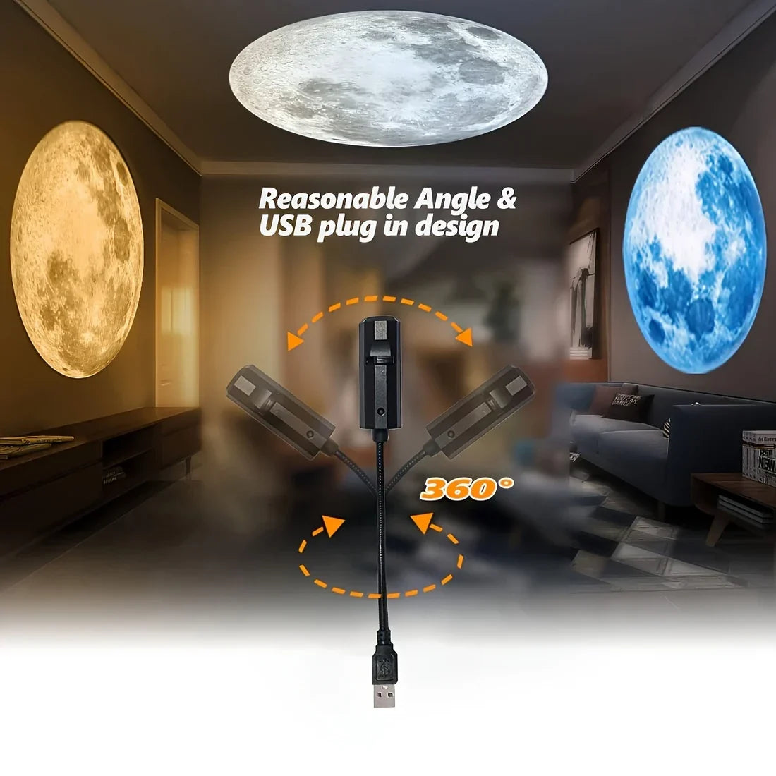 3 in 1 Moon USB Roof Light
