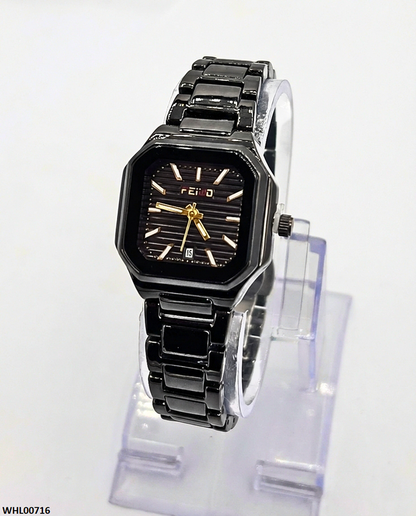 WHL00716 HWR Square Black Dial Women's Watch - WHL