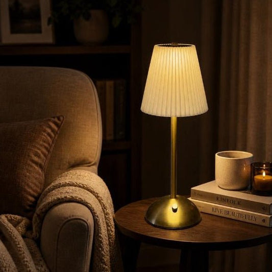 Elegant White Table Lamp-Rechargeable & Wireless