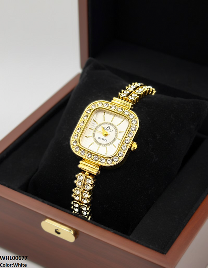 WHL00677 ZWA Square Stone Dial Women's Watch - WHL