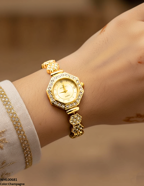 WHL00681 ZWA Round Stone Dial Women's Watch - WHL