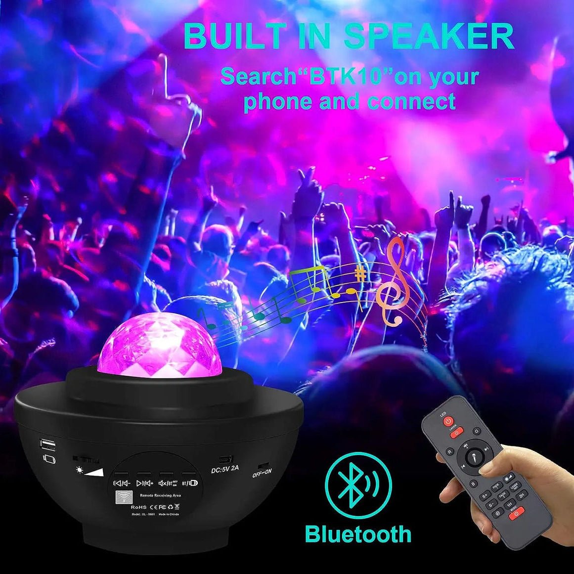 Galaxy Projector Night Light for Bedroom – Star Projector Light with Bluetooth speaker