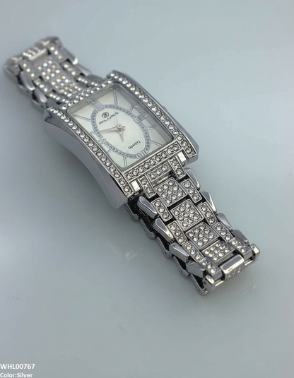 WHL00767 ZWA Rectangle Stone Bezel Women's Watch - WHL