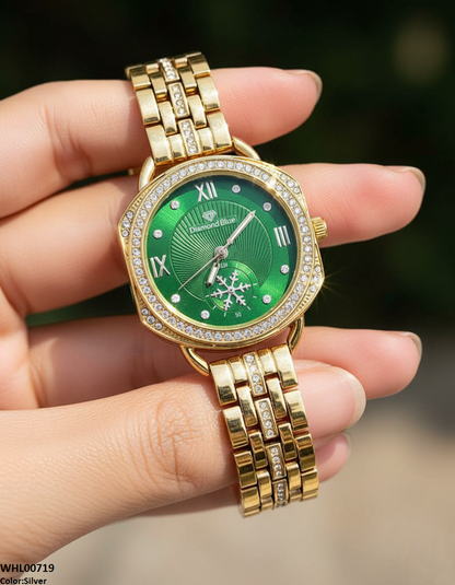 WHL00719 HWR Round Rhinestone Women's Watch - WHL