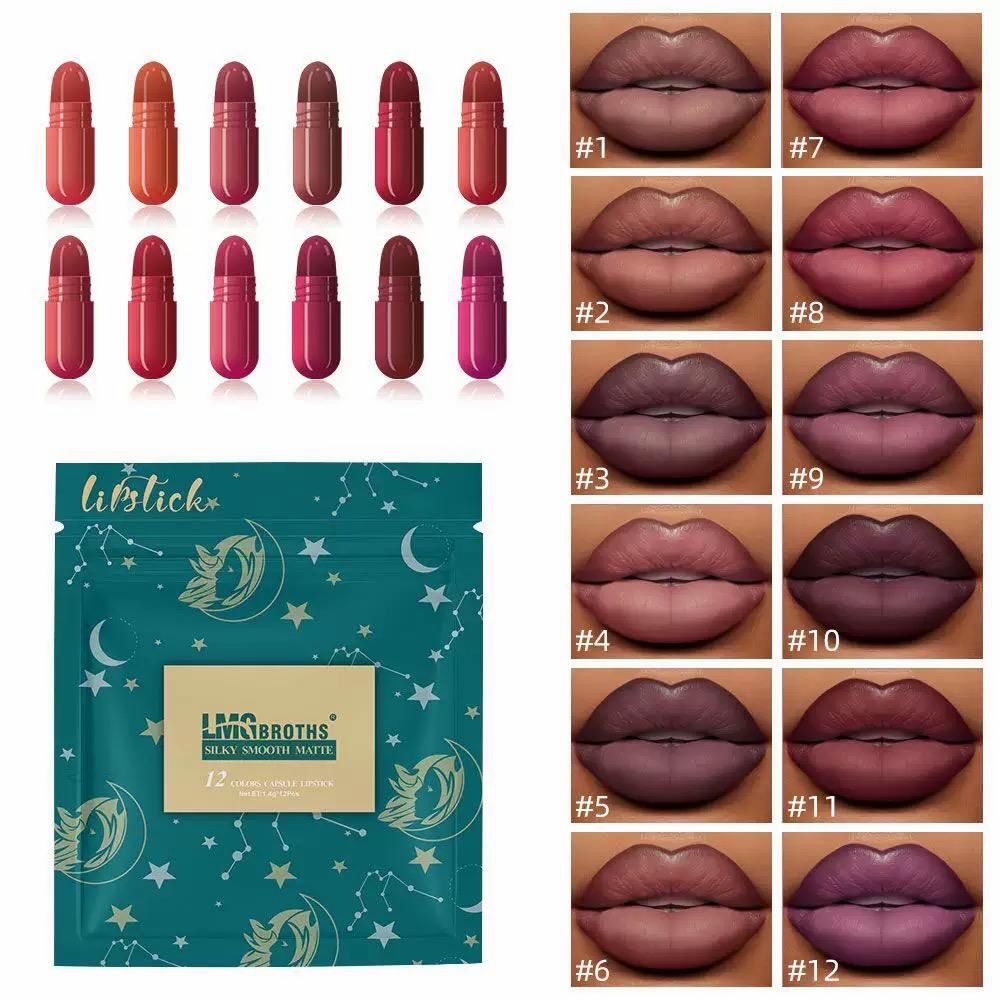 LMG Broths 12 in 1 Capsule Lipstick Set - The Effect Online