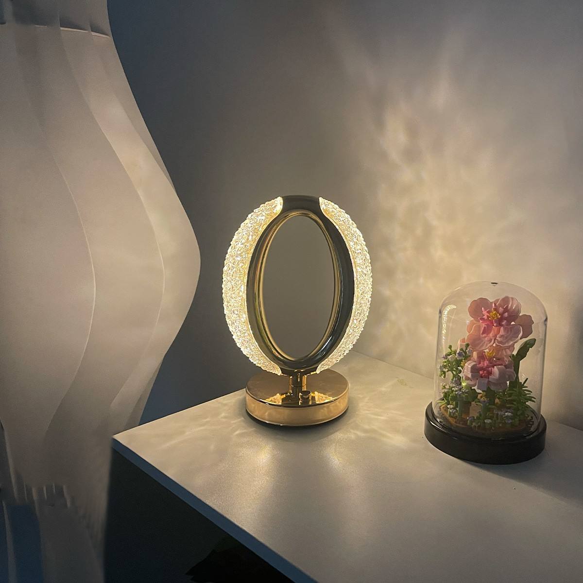 Luxury Crystal Table Lamp – Modern Oval Design for Home & Bedroom