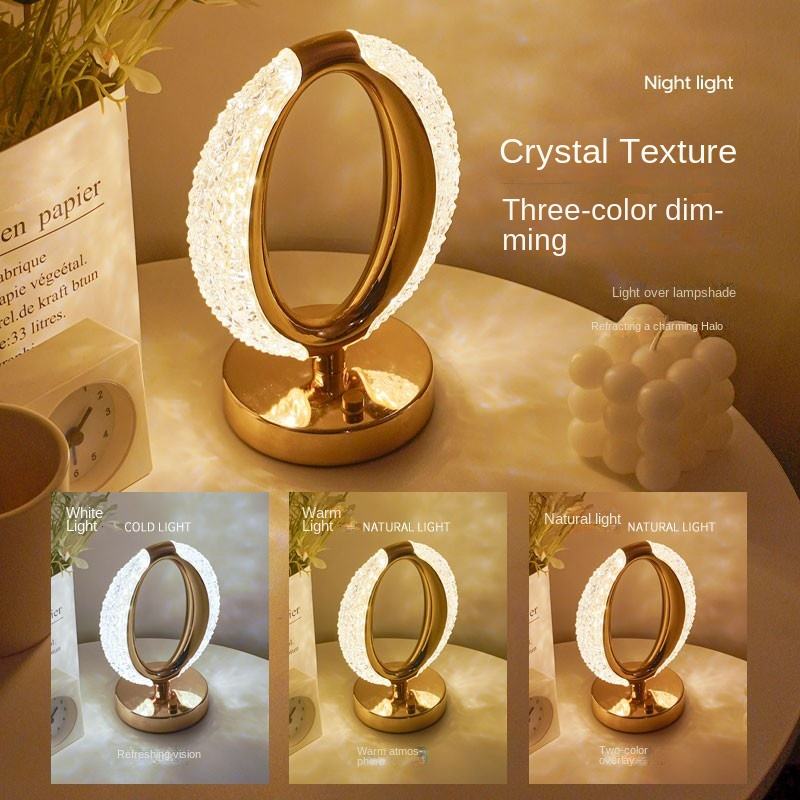 Luxury Crystal Table Lamp – Modern Oval Design for Home & Bedroom