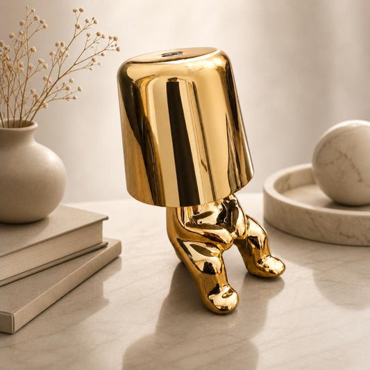 Luxury Gold Metal Desk Lamp – Sitting Character