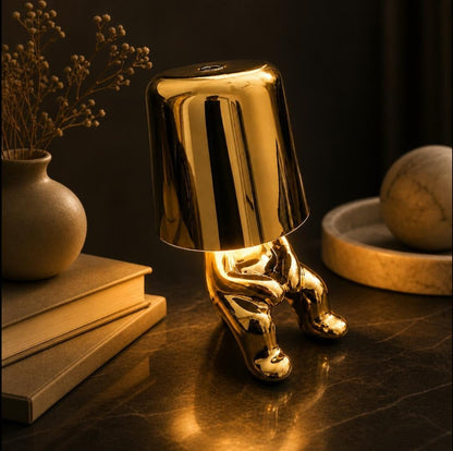 Luxury Gold Metal Desk Lamp – Sitting Character