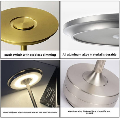 Luxury Rechargeable LED Touch Lamp - Premium Metal Body