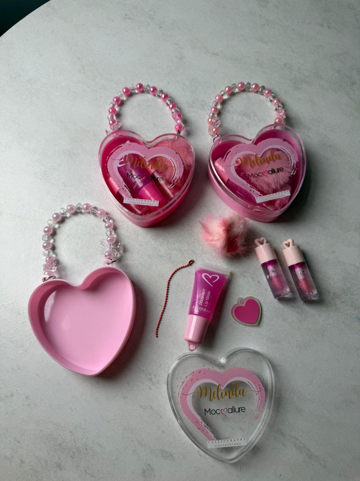 Mocallure Melinda Heart Shaped 3 in 1 Lip Gloss Set