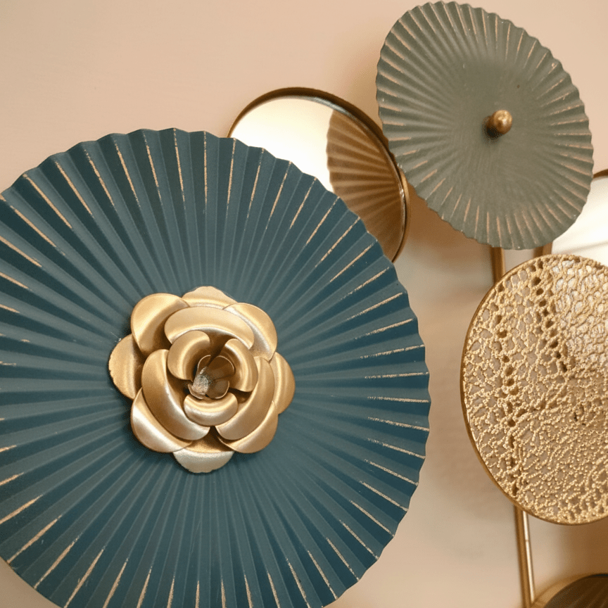 Modern Abstract Metal Wall Decor With Mirrors