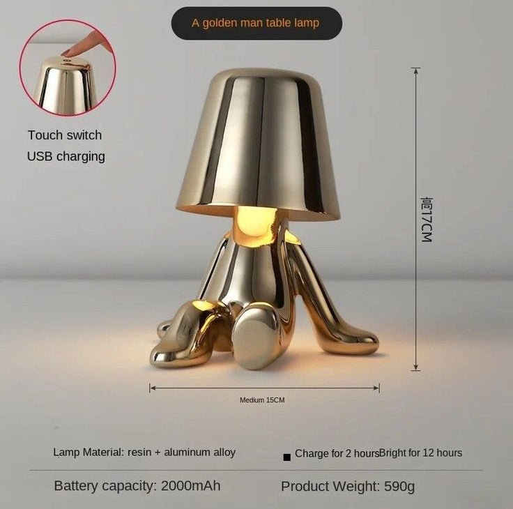 Modern Gold Decorative Table Lamp – Touch Sensor LED Bedside Lamp for Home & Bedroom