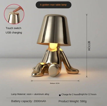 Modern Gold Decorative Table Lamp – Touch Sensor LED Bedside Lamp for Home & Bedroom
