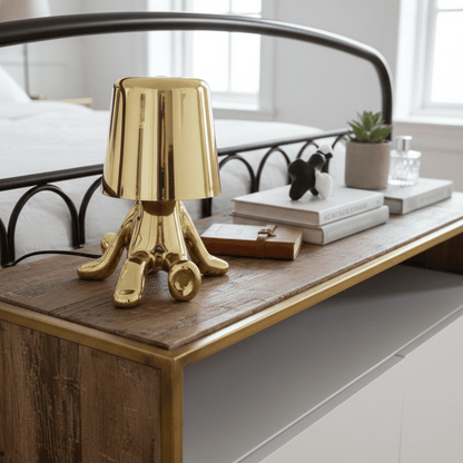 Modern Gold Decorative Table Lamp – Touch Sensor LED Bedside Lamp for Home & Bedroom