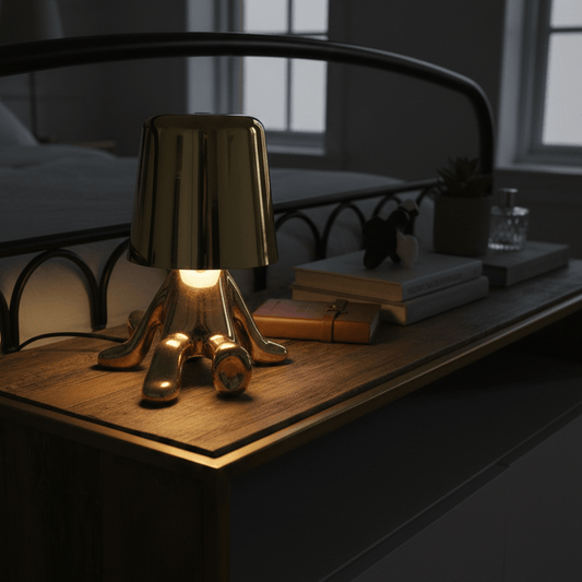 Modern Gold Decorative Table Lamp – Touch Sensor LED Bedside Lamp for Home & Bedroom