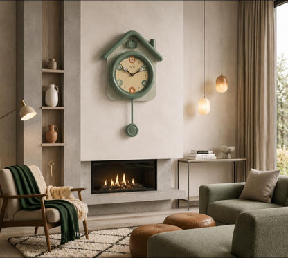 Playful House-Shaped Wall Clock