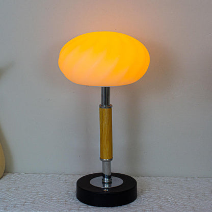 Retro Wooden Ambient Lamp – Rechargeable & Wireless