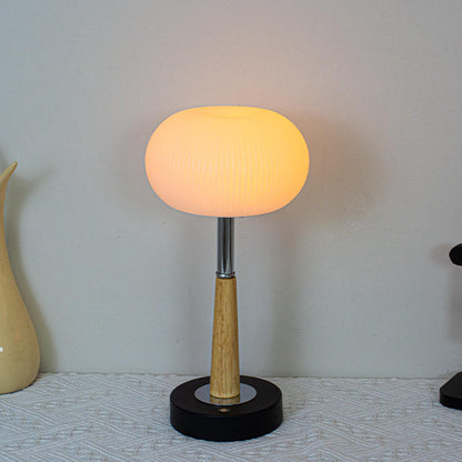 Retro Wooden Ambient Lamp – Rechargeable & Wireless