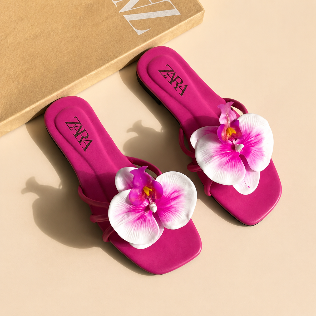 Zara Floral Flats- Box Packing