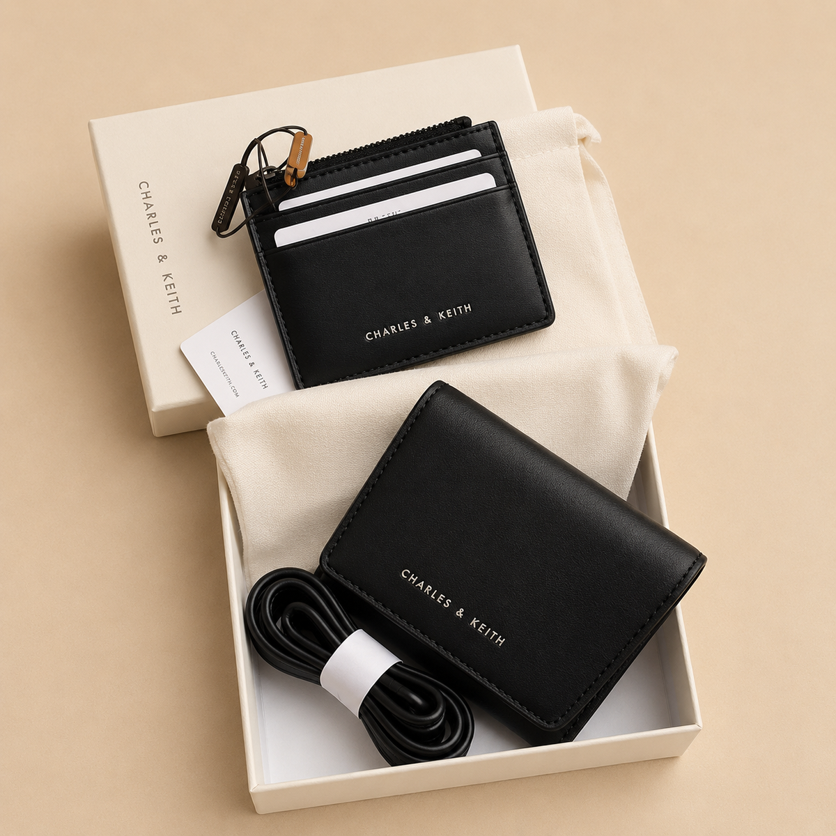 Charles & Keith Mini Wallet and Crossbody Set- Box Packing