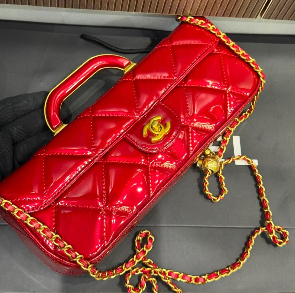 Chanel 2025 Large Patent Top Handle Bag- Box Packing