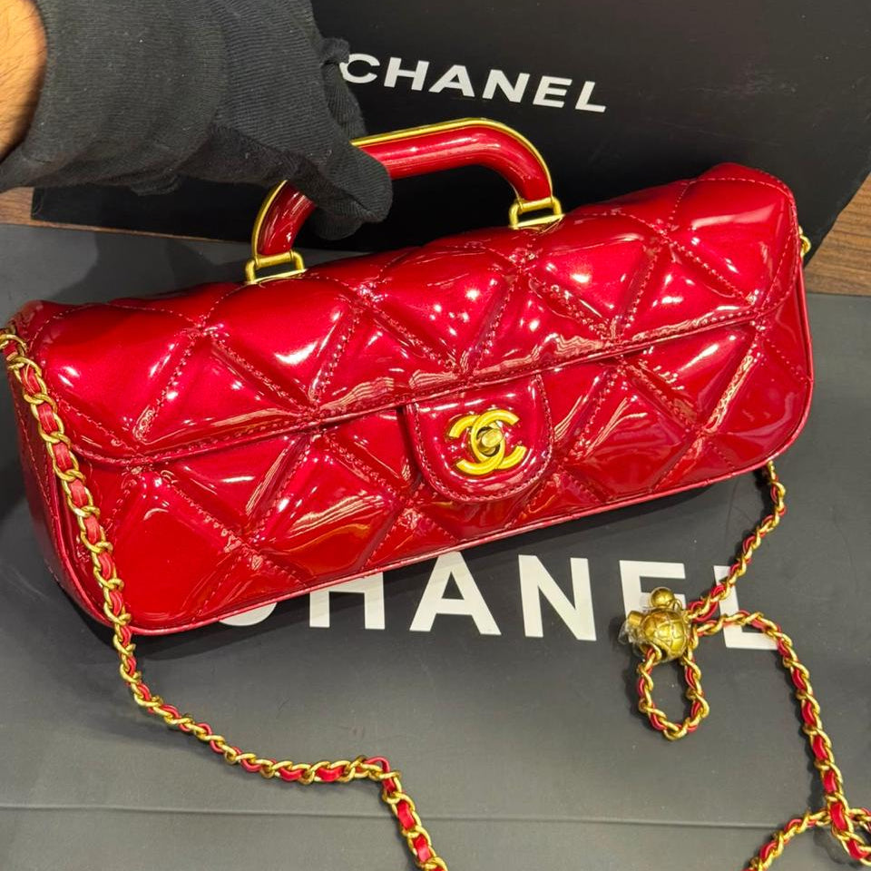Chanel 2025 Large Patent Top Handle Bag- Box Packing