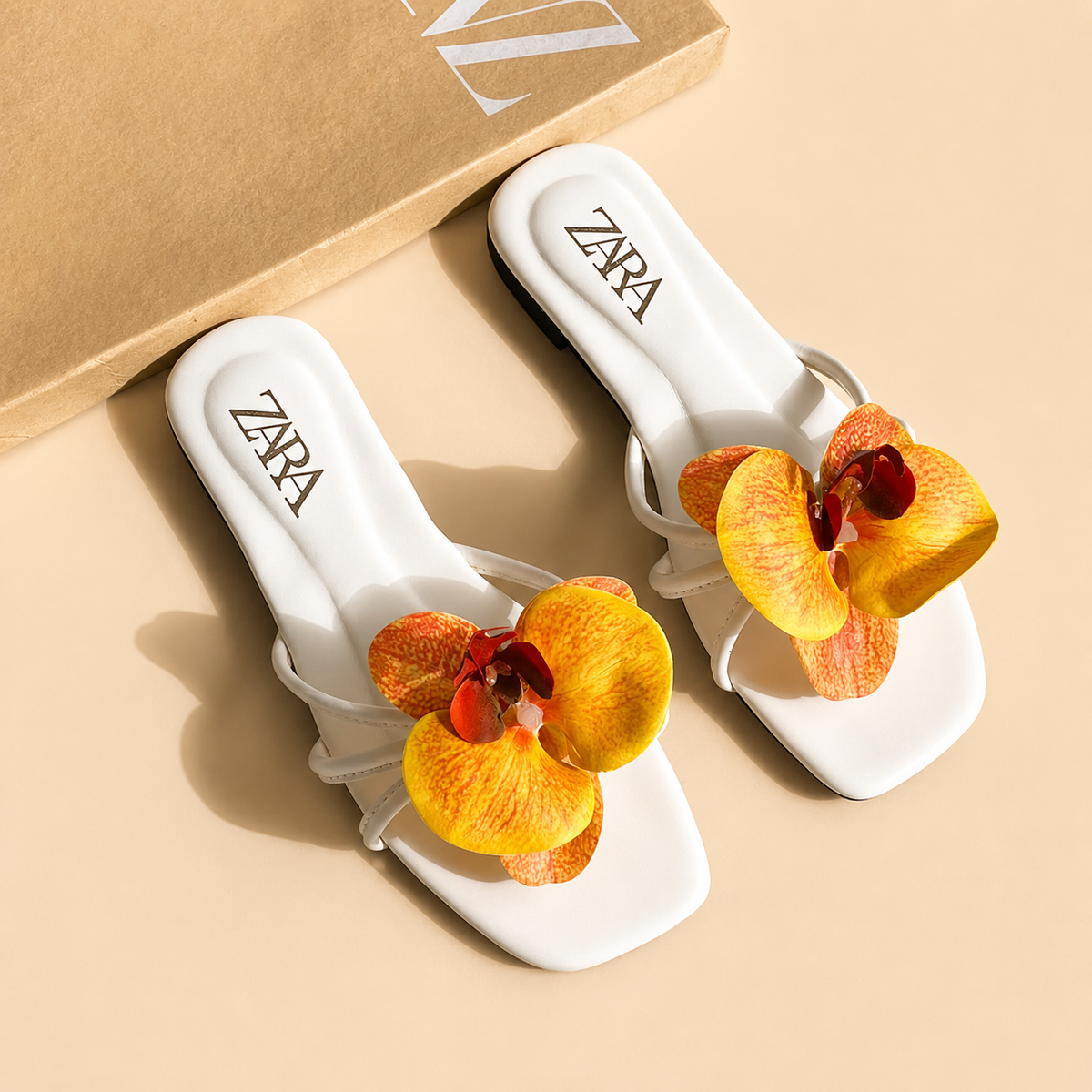 Zara Floral Flats- Box Packing
