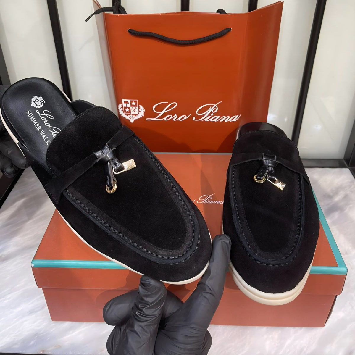 Loro Piana Charms Walk Babouche Loafer- Box Packing