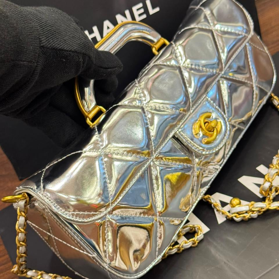 Chanel 2025 Large Patent Top Handle Bag- Box Packing