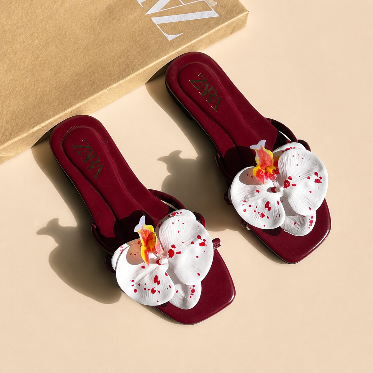 Zara Floral Flats- Box Packing