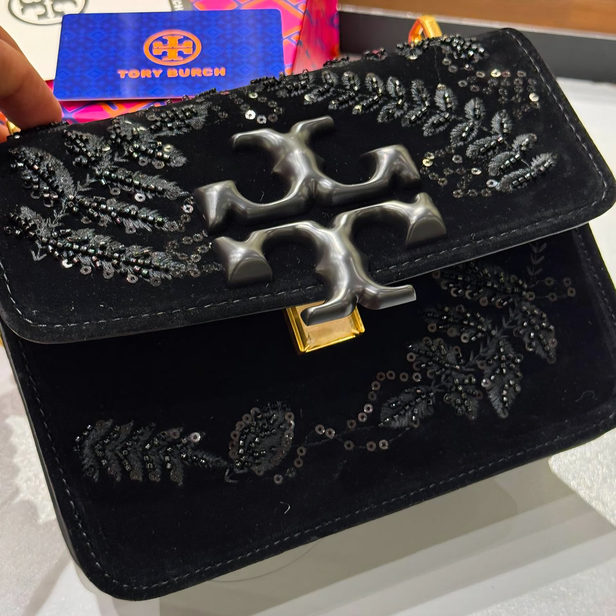 Tory Burch Eleanor Embroidered Velvet- Box Packing