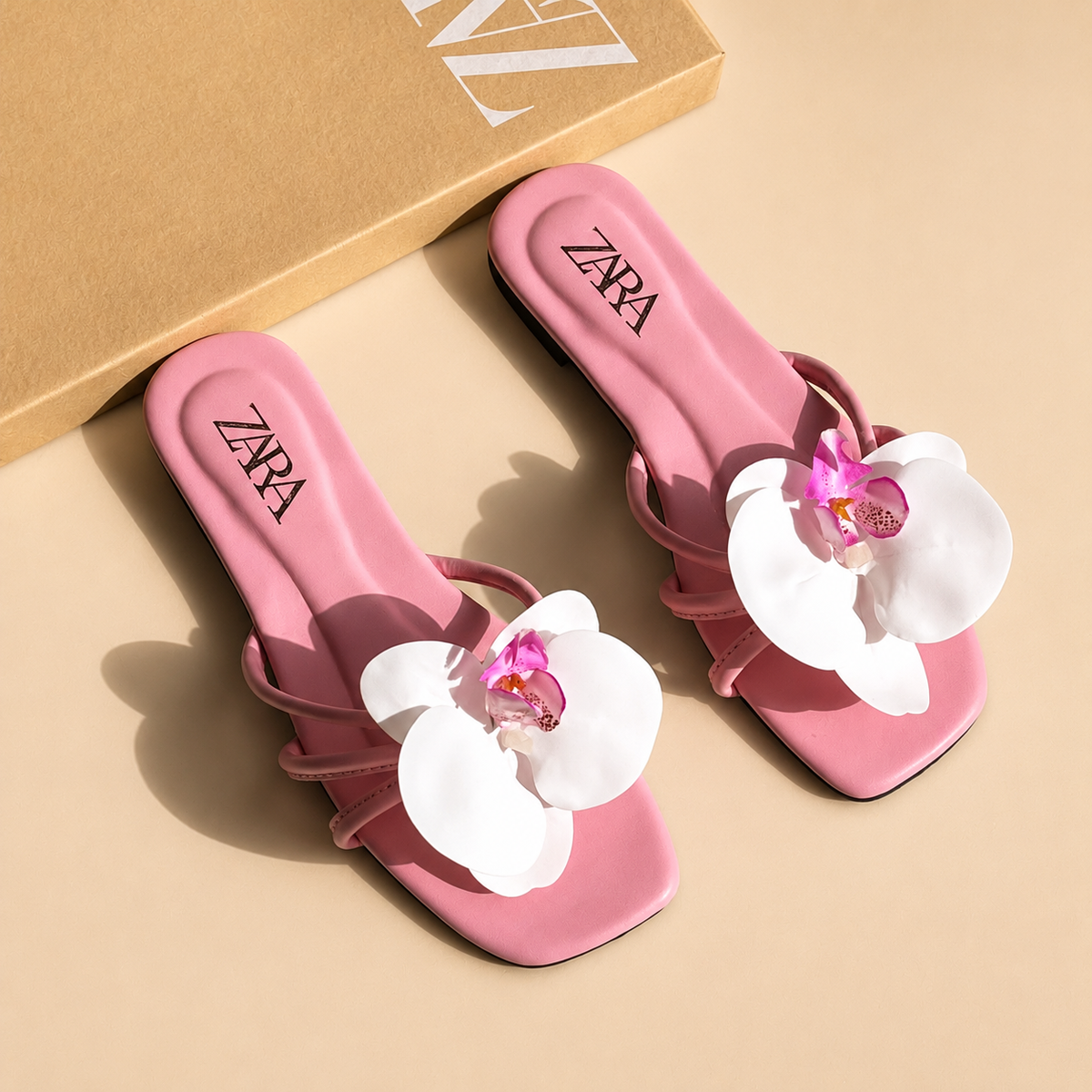 Zara Floral Flats- Box Packing
