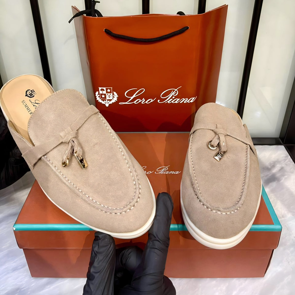 Loro Piana Charms Walk Babouche Loafer- Box Packing