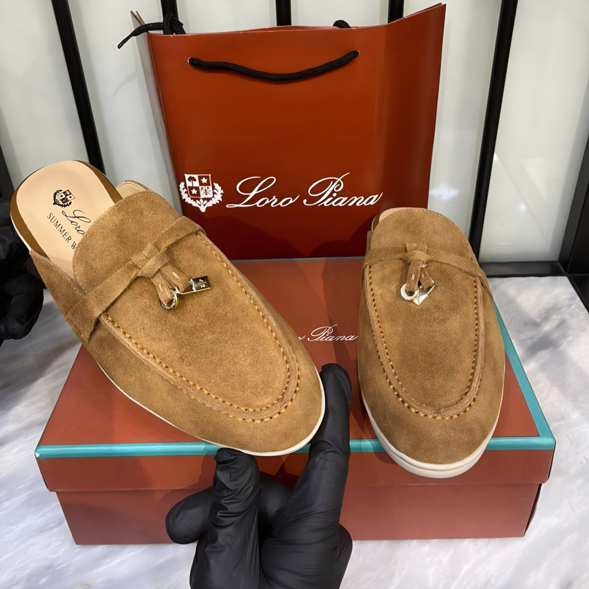 Loro Piana Charms Walk Babouche Loafer- Box Packing