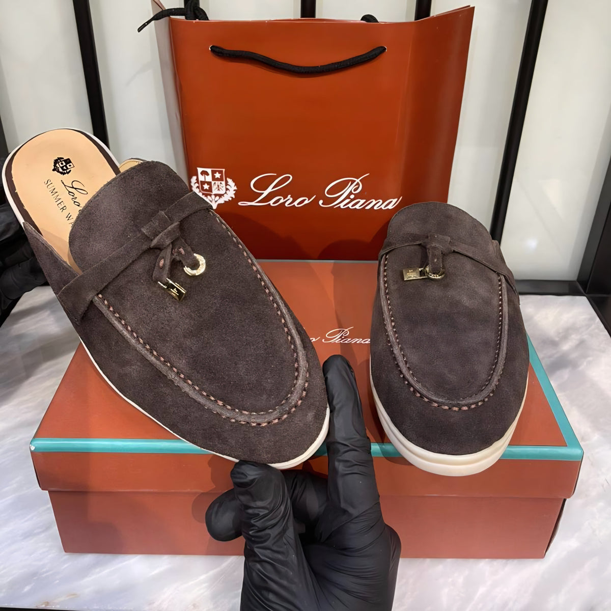 Loro Piana Charms Walk Babouche Loafer- Box Packing