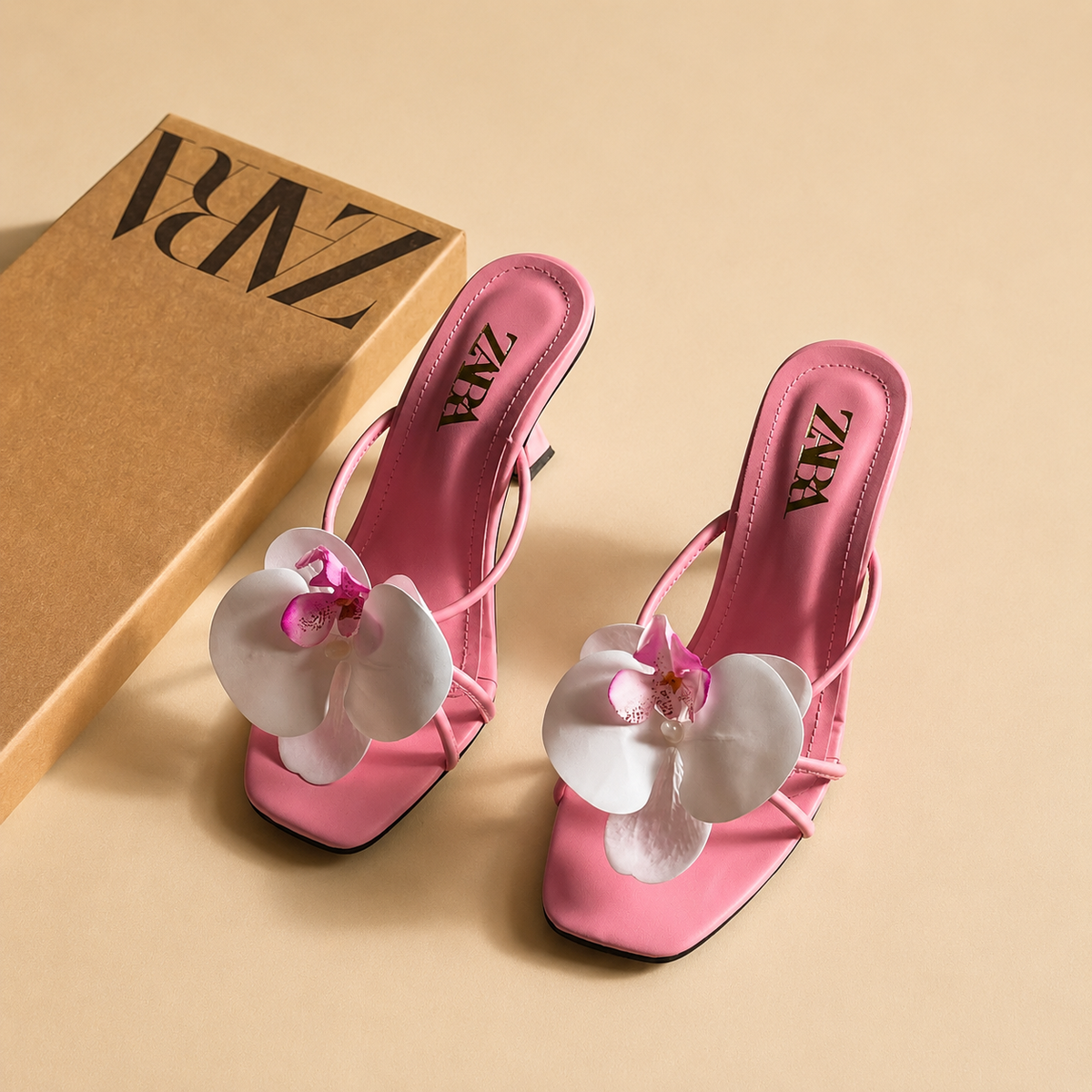 Zara Floral Heels- Box Packing