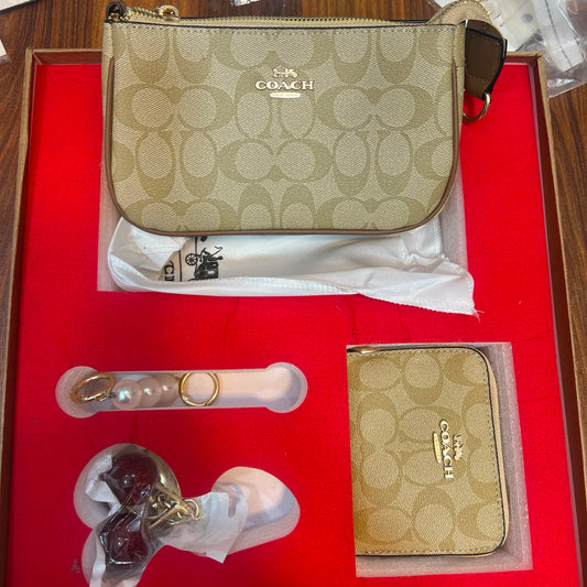 COACH Teri Bag with Coach Cherry Charm & Mini Bag Charm-Box Packing