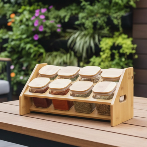 Angled Countertop Organizer for Kitchen Herbs & Seasonings (1139)