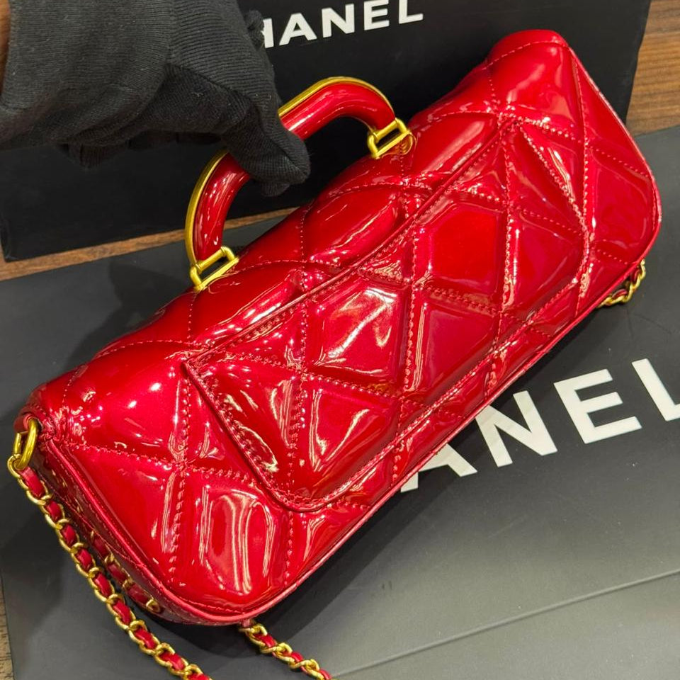 Chanel 2025 Large Patent Top Handle Bag- Box Packing