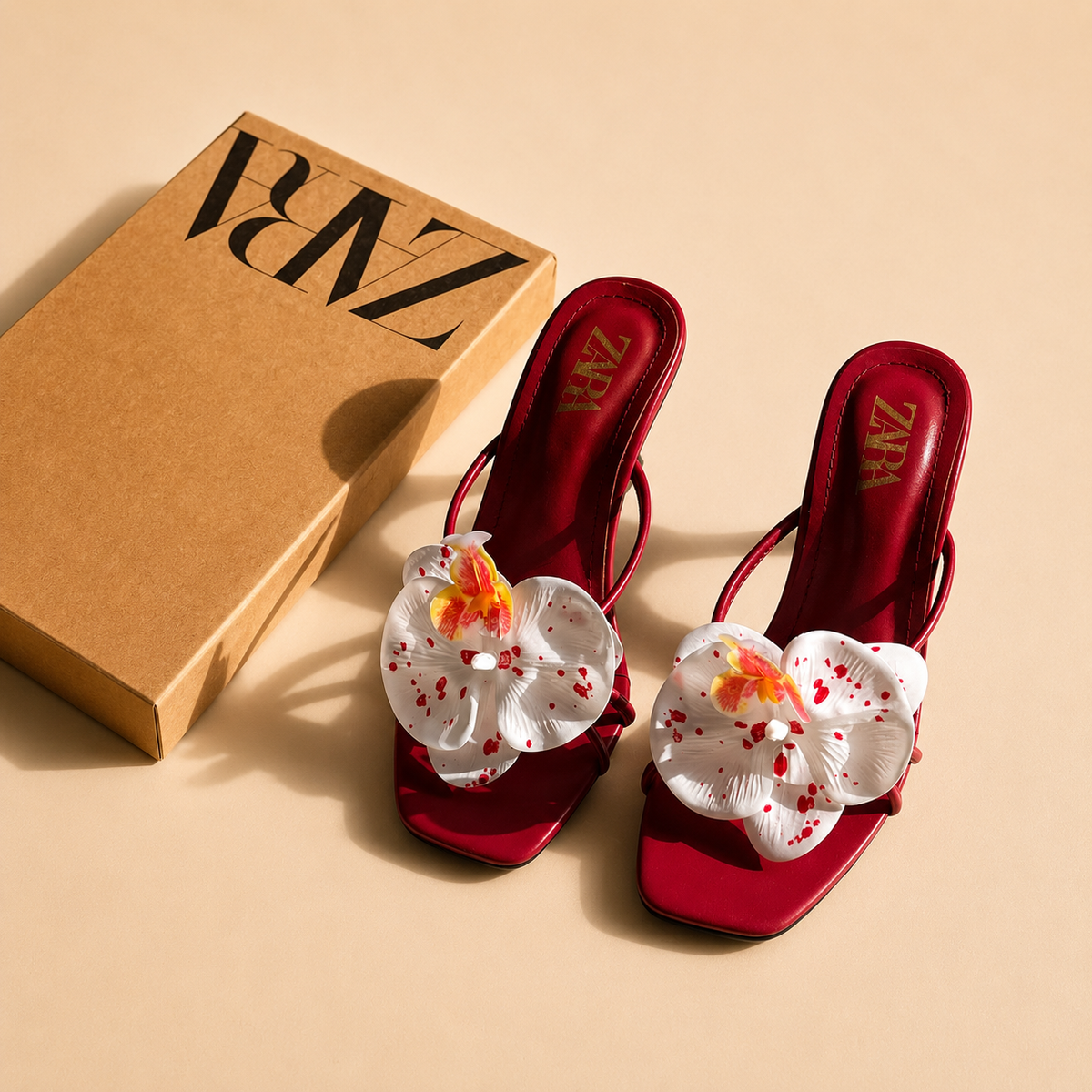 Zara Floral Heels- Box Packing