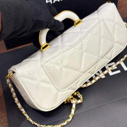 Chanel 2025 Large Patent Top Handle Bag- Box Packing