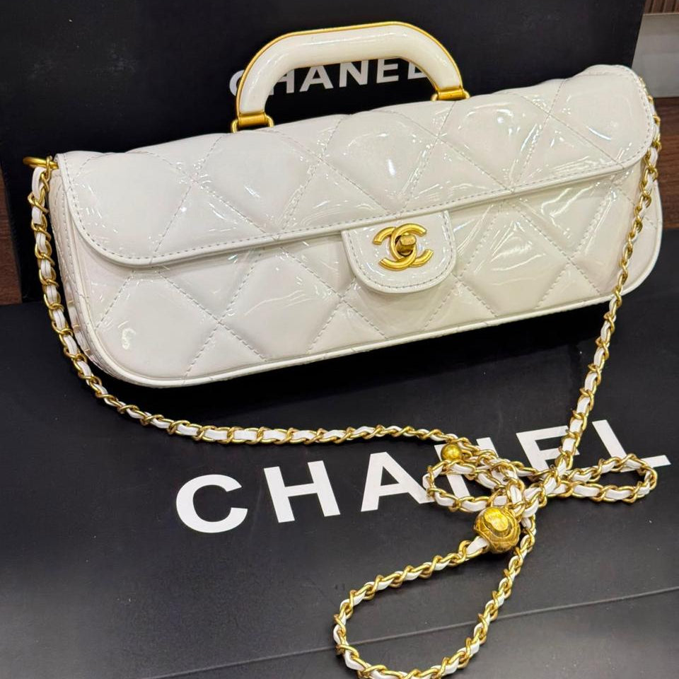 Chanel 2025 Large Patent Top Handle Bag- Box Packing