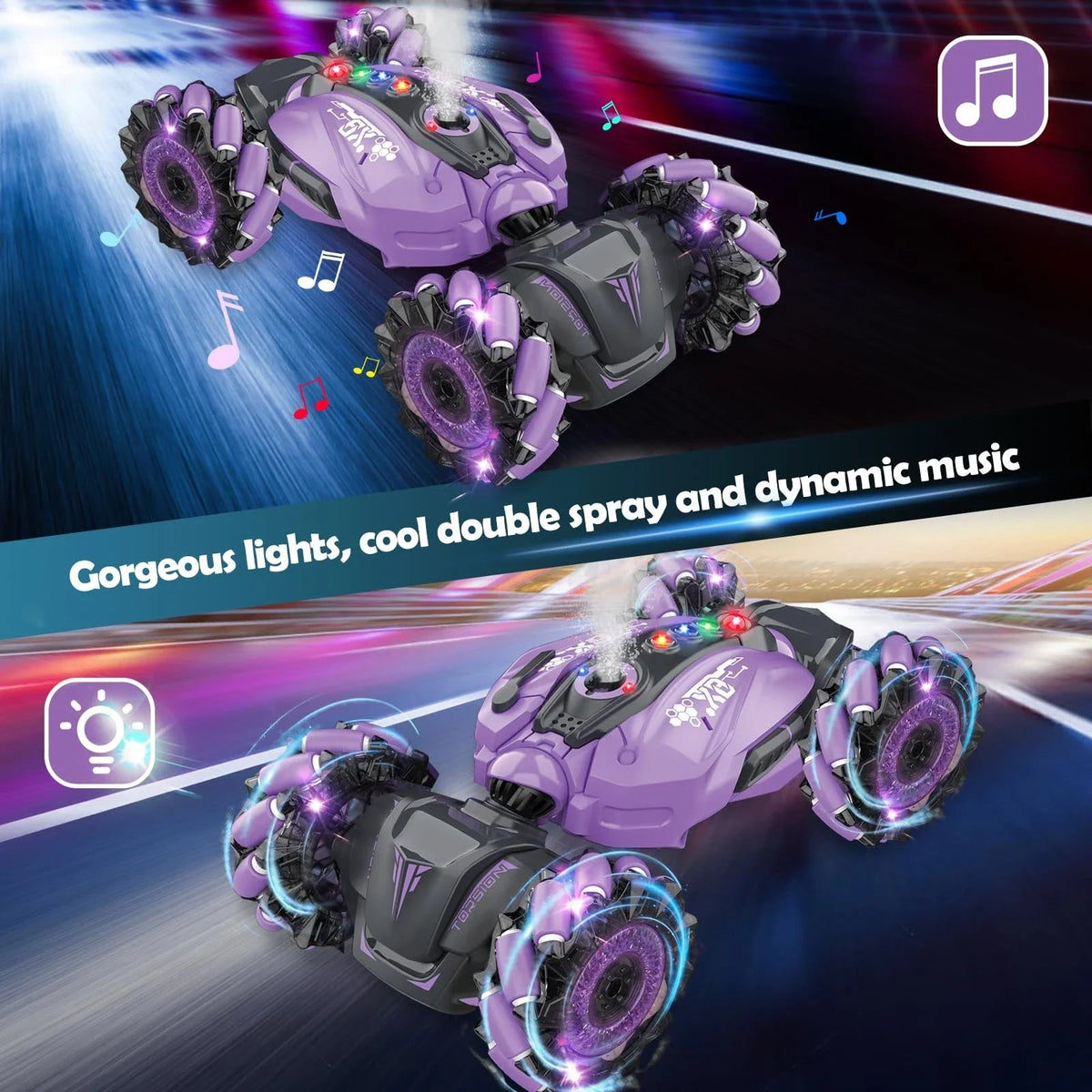 Remote Control Stunt Car With Smoke Effect And Light And Sound