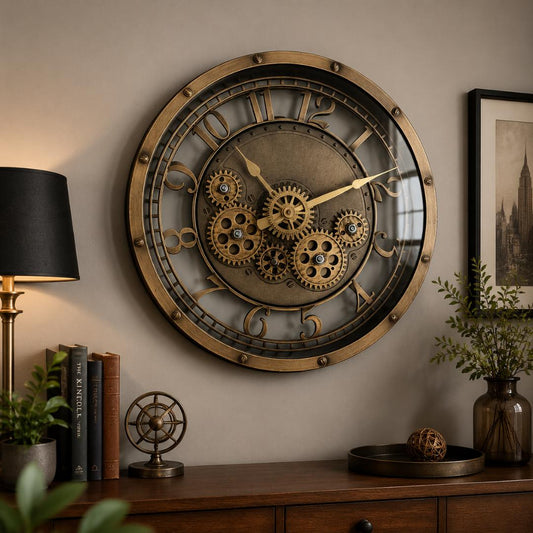 Vintage Mechanical Gear Wall Clock