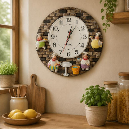Whimsical Chef Kitchen Wall Clock